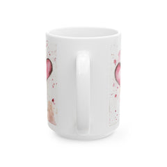 Watercolor Heart I Love You Mug , Ceramic Coffee Cup,Valentine Mug, Love Pattern Coffee Cup, Cute Gift for Her — 4