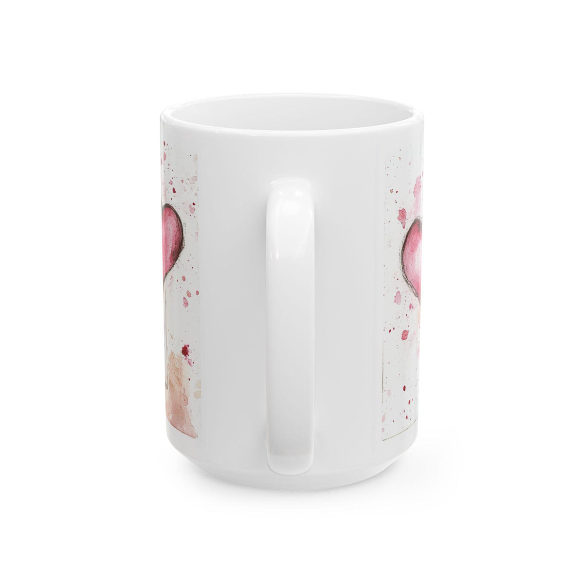 Watercolor Heart I Love You Mug , Ceramic Coffee Cup,Valentine Mug, Love Pattern Coffee Cup, Cute Gift for Her — 4