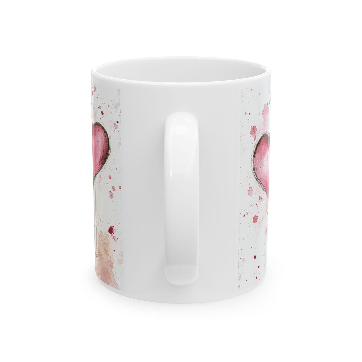 Watercolor Heart I Love You Mug , Ceramic Coffee Cup,Valentine Mug, Love Pattern Coffee Cup, Cute Gift for Her — 5