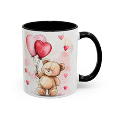 Teddy Bear with Heart Balloons Mug , Valentine Coffee Mug,Valentine Mug, Love Pattern Coffee Cup, Cute Gift for Her - image 3