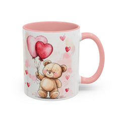 Teddy Bear with Heart Balloons Mug , Valentine Coffee Mug,Valentine Mug, Love Pattern Coffee Cup, Cute Gift for Her - image 9
