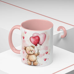 Teddy Bear with Heart Balloons Mug , Valentine Coffee Mug,Valentine Mug, Love Pattern Coffee Cup, Cute Gift for Her - image 12