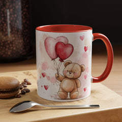 Teddy Bear with Heart Balloons Mug , Valentine Coffee Mug,Valentine Mug, Love Pattern Coffee Cup, Cute Gift for Her - image 19