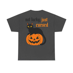 Halloween Cat Tee: Not Lucky, Just Cursed - Spooky T-Shirt