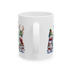 Snowman Family Mug ,Merry Christmas Mug ,Grandpa Christmas Gift ,Holiday Snowman Cup ,Winter Coffee Mug for Family 11 oz