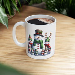 Snowman Family Mug ,Merry Christmas Mug ,Grandpa Christmas Gift ,Holiday Snowman Cup ,Winter Coffee Mug for Family 11 oz