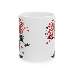 Valentine Mug,Couple Cat Mug, Romantic Love Tree Coffee Mug, Soulmate Gift for Couples, Valentine Day Mug, Anniversary Gift 11 oz