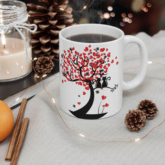 Valentine Mug,Couple Cat Mug, Romantic Love Tree Coffee Mug, Soulmate Gift for Couples, Valentine Day Mug, Anniversary Gift 11 oz