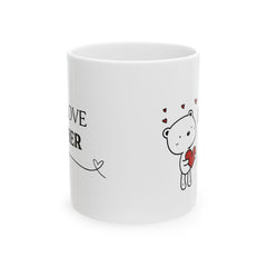 Valentine Mug for Girlfriend – Cute Bear Holding Heart Coffee Mug, Romantic Love Gift, 11 oz