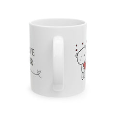 Valentine Mug for Girlfriend – Cute Bear Holding Heart Coffee Mug, Romantic Love Gift, 11 oz