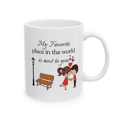 Valentine MugMy Favorite Place Is Next To You Mug ,Romantic Couple Coffee Mug, Love Quote Gift for Him Her, Anniversary Valentine Gift 11 oz