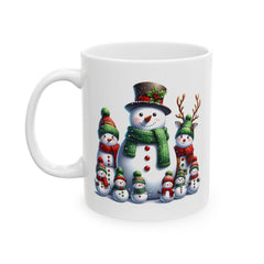 Snowman Family Mug ,Merry Christmas Mug ,Grandpa Christmas Gift ,Holiday Snowman Cup ,Winter Coffee Mug for Family 11 oz