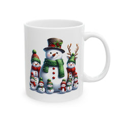 Snowman Family Mug ,Merry Christmas Mug ,Grandpa Christmas Gift ,Holiday Snowman Cup ,Winter Coffee Mug for Family 11 oz
