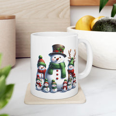 Snowman Family Mug ,Merry Christmas Mug ,Grandpa Christmas Gift ,Holiday Snowman Cup ,Winter Coffee Mug for Family 11 oz