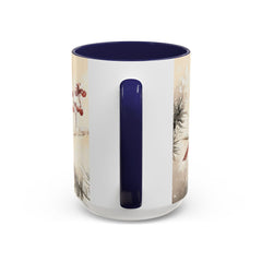 Cardinal Accent Coffee Mug - Holiday Gift, Nature Lover's Decor, Cozy Home Essentials, Bird Themed Kitchenware, Seasonal Beverage 15 oz