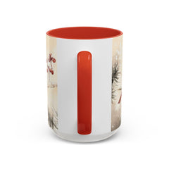 Cardinal Accent Coffee Mug - Holiday Gift, Nature Lover's Decor, Cozy Home Essentials, Bird Themed Kitchenware, Seasonal Beverage 15 oz