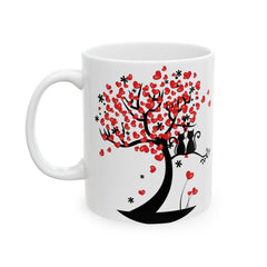 Valentine Mug,Couple Cat Mug, Romantic Love Tree Coffee Mug, Soulmate Gift for Couples, Valentine Day Mug, Anniversary Gift 11 oz