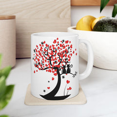 Valentine Mug,Couple Cat Mug, Romantic Love Tree Coffee Mug, Soulmate Gift for Couples, Valentine Day Mug, Anniversary Gift 11 oz