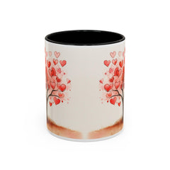 Watercolor Heart Tree Coffee Mug ,Valentine Love Heart Tree Accent Mug,Romantic,Valentines Day Gift for Girlfriend,Sweet Heart Porcelain Cup