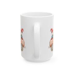 Floral Vintage Truck Mug ,Ceramic Coffee Cup,Romantic Cupid Coffee Cup, Anniversary Celebration Gift