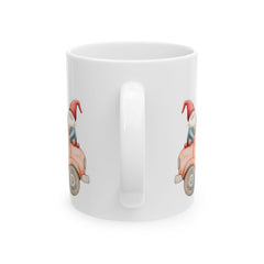 Floral Vintage Truck Mug ,Ceramic Coffee Cup,Romantic Cupid Coffee Cup, Anniversary Celebration Gift