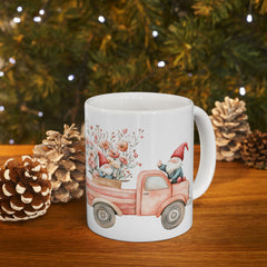 Floral Vintage Truck Mug ,Ceramic Coffee Cup,Romantic Cupid Coffee Cup, Anniversary Celebration Gift