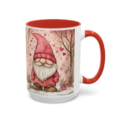 Valentine Gnome Accent Coffee Mug,Cute Gnome Coffee Mug,Whimsical Garden Gnome Gift, Mothers Day Mug,Nordic Gnome Decor