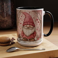 Valentine Gnome Accent Coffee Mug,Cute Gnome Coffee Mug,Whimsical Garden Gnome Gift, Mothers Day Mug,Nordic Gnome Decor