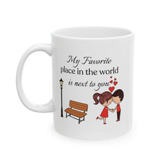 Valentine MugMy Favorite Place Is Next To You Mug ,Romantic Couple Coffee Mug, Love Quote Gift for Him Her, Anniversary Valentine Gift 11 oz