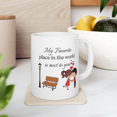 Valentine MugMy Favorite Place Is Next To You Mug ,Romantic Couple Coffee Mug, Love Quote Gift for Him Her, Anniversary Valentine Gift 11 oz