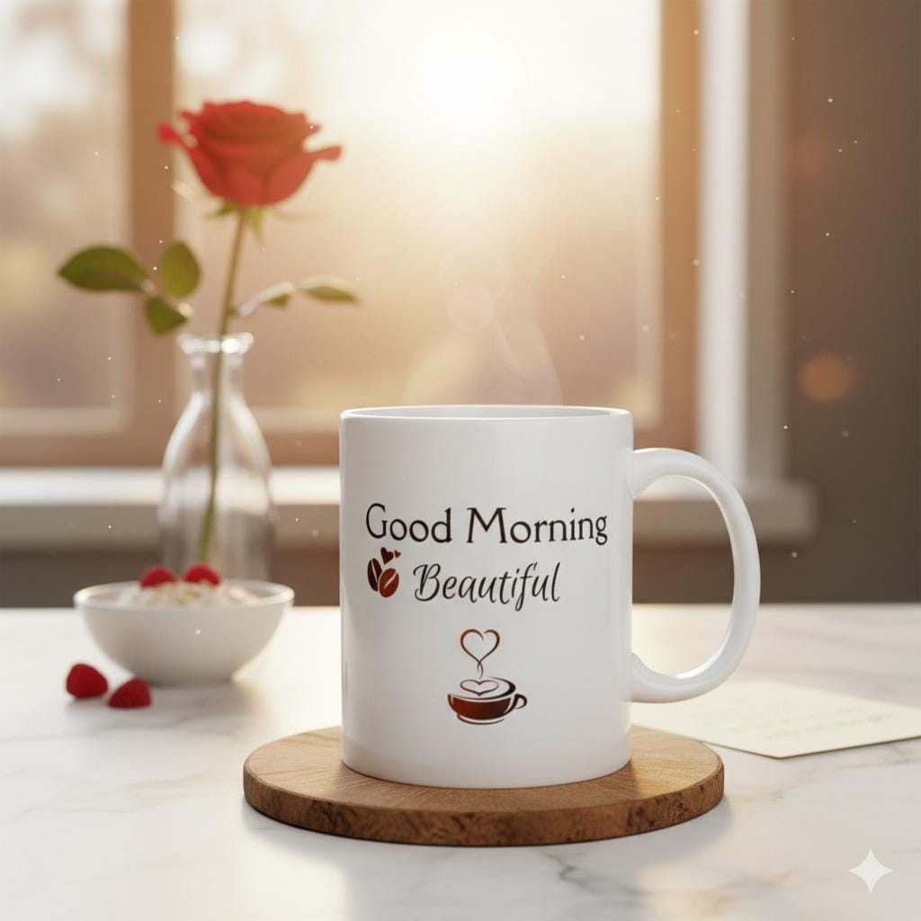 Valentine Mug for Him or Her – Coffee Heart Mug, Romantic Love Gift for Couples, 11 oz