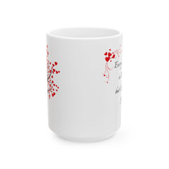 Romantic Silhouette with Heart Tree Mug , Valentine Love Coffee Cup,Valentine Mug  Romantic , Anniversary  Gift for Him Her, Single Mug