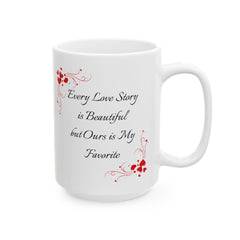 Romantic Silhouette with Heart Tree Mug , Valentine Love Coffee Cup,Valentine Mug  Romantic , Anniversary  Gift for Him Her, Single Mug