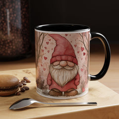 Valentine Gnome Accent Coffee Mug,Cute Gnome Coffee Mug,Whimsical Garden Gnome Gift, Mothers Day Mug,Nordic Gnome Decor