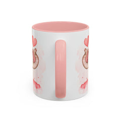 Valentine Mug ,Cute Watercolor Baby Elephant with Hearts Mug ,Accent Coffee Mug,Cute Baby Elephant Mug with Hearts, Valentine Gift