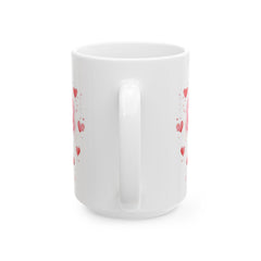 Valentine Mug,Heart Ice Cream Cone Mug ,Valentine Pink Hearts Ceramic Mug, Gift for friend