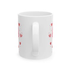 Valentine Mug,Heart Ice Cream Cone Mug ,Valentine Pink Hearts Ceramic Mug, Gift for friend