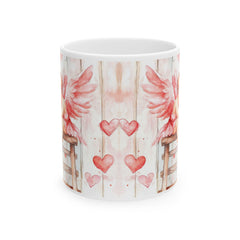 Watercolor Angel Wings Hearts Mug ,Valentine Day Book Lover Mug, Romantic Watercolor Books , Hearts Coffee Cup, Gift for Reader