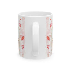 Watercolor Angel Wings Hearts Mug ,Valentine Day Book Lover Mug, Romantic Watercolor Books , Hearts Coffee Cup, Gift for Reader