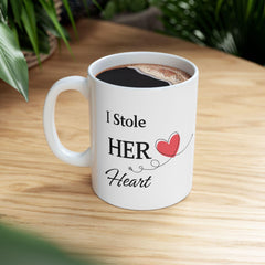 Single Valentine Mug ,  Stole Her Heart So I m Stealing His Last Name ,Wedding Gift Mug,Love Mug, Funny Mug