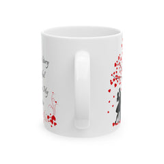 Romantic Silhouette with Heart Tree Mug , Valentine Love Coffee Cup,Valentine Mug  Romantic , Anniversary  Gift for Him Her, Single Mug