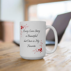 Romantic Silhouette with Heart Tree Mug , Valentine Love Coffee Cup,Valentine Mug  Romantic , Anniversary  Gift for Him Her, Single Mug