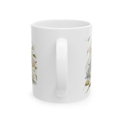 Bunnies in Basket Easter Mug, Watercolor Rabbit Coffee Cup, Spring Floral Mug, Cute Easter Gift for Kids, Adorable Bunny, Easter Decor