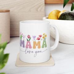 Mothers Day Gift for Mom, Mama Love You Mug,Cute Floral Mama Coffee Mug, Mom Gift from Daughter or Son
