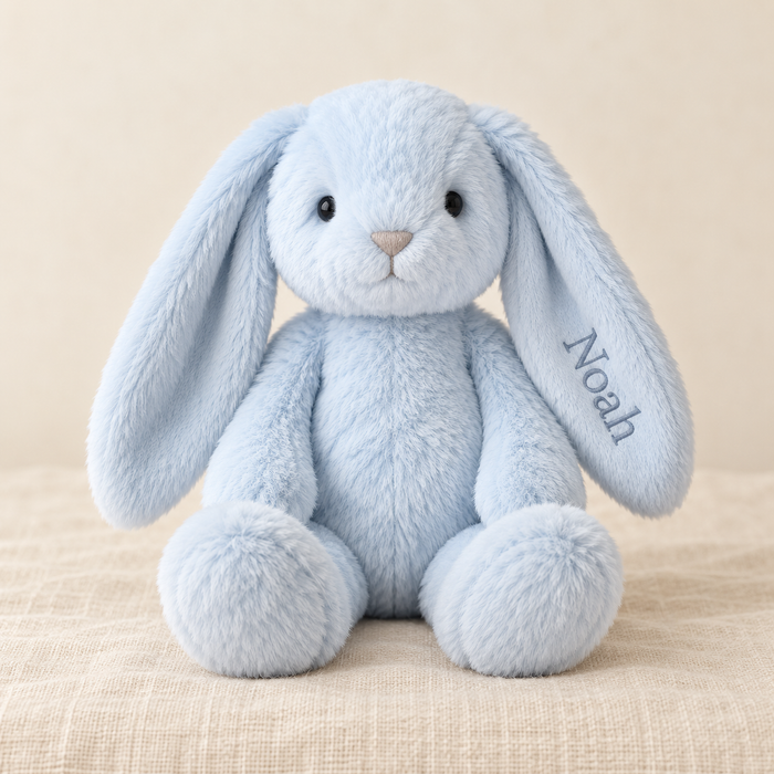 Blue Bunny & Name Bag Set