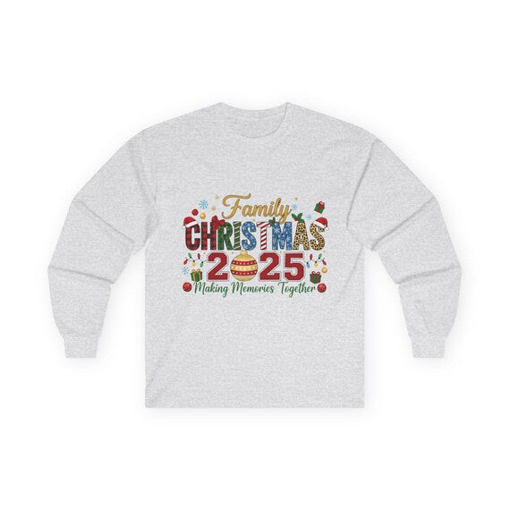 Family Christmas 2025 Long Sleeve Tee | Holiday Memories Together, Friends Gift