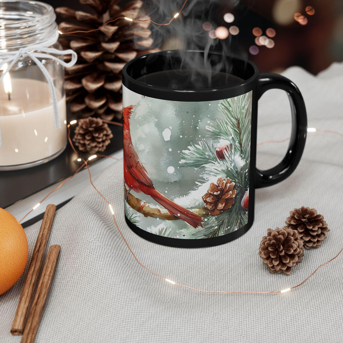 Cardinal Christmas Mug – Bird Lover Gift, Winter Coffee Cup (15oz)