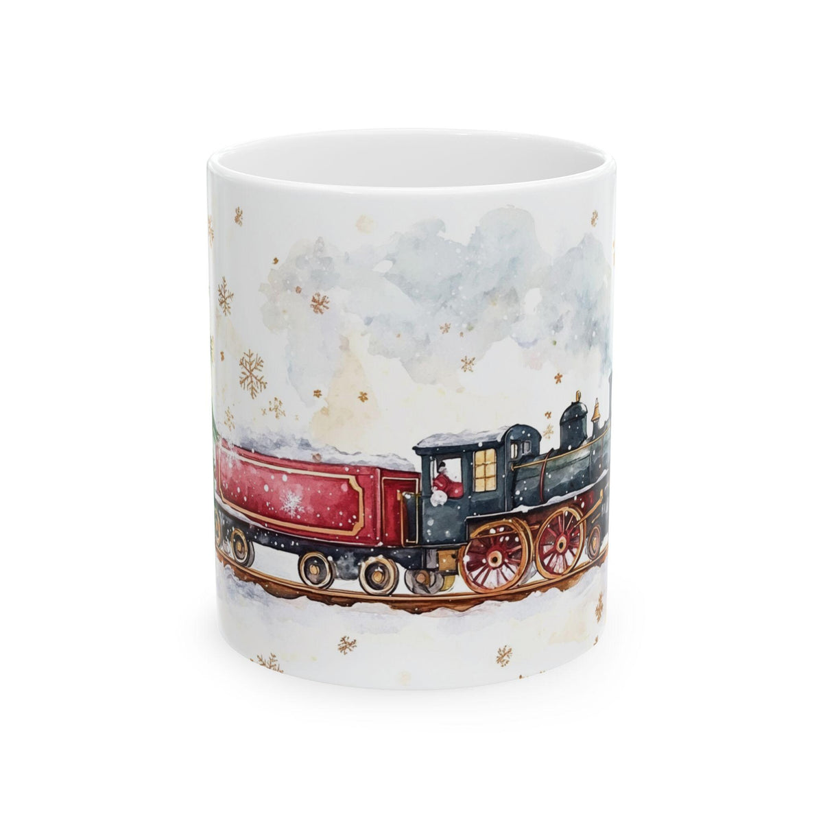 Vintage Toy Train Mug | Christmas Holiday Steam Engine Ceramic Mug 11oz
