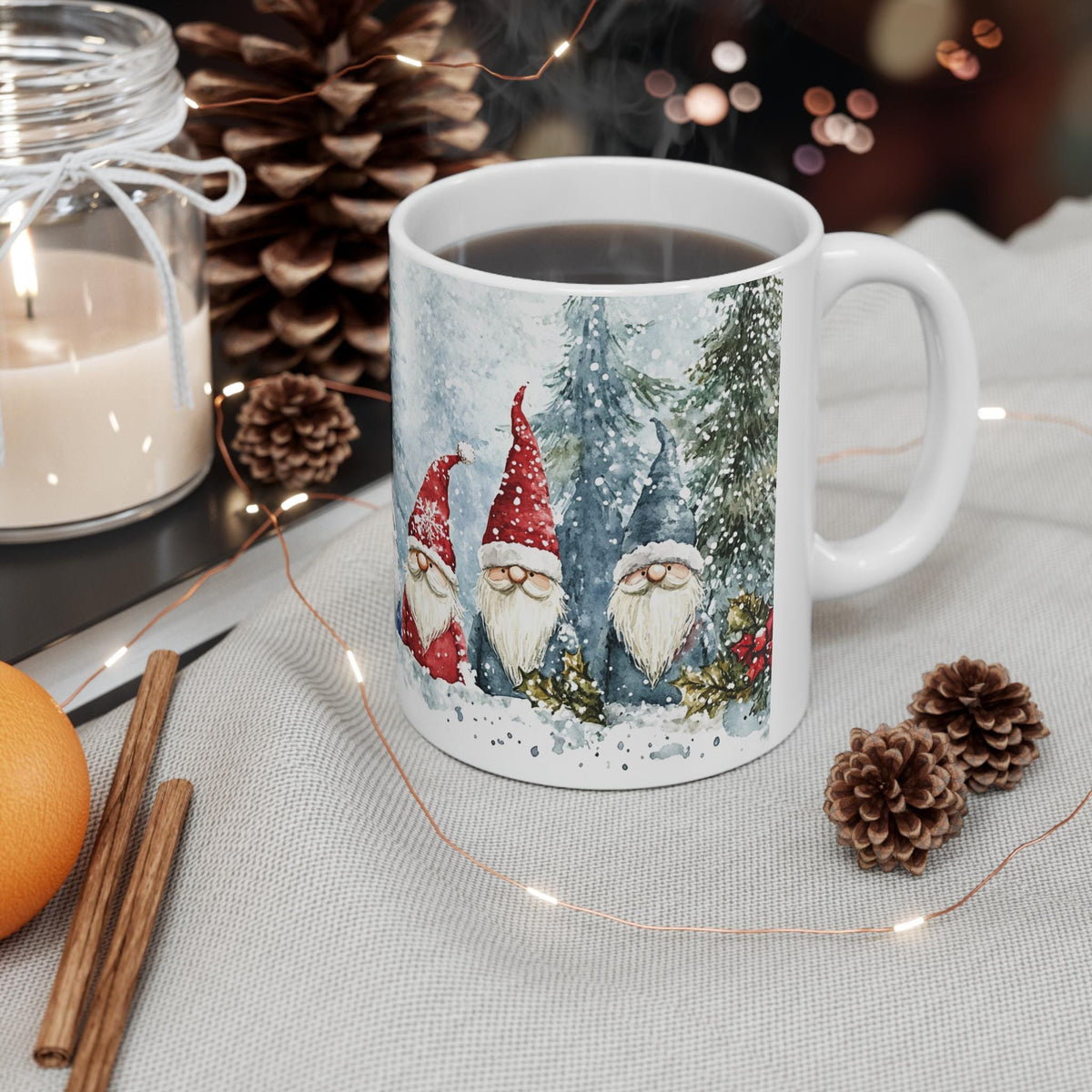 Festive Gnome Christmas Mug, Cozy Holiday Drinkware