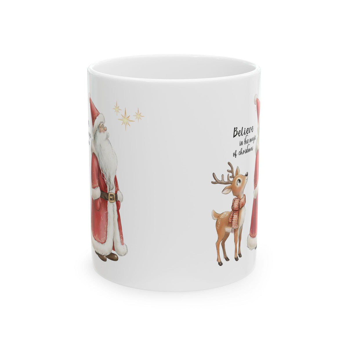 Santa and Reindeer Believe in the Magic | Mug 11 oz Christmas Gift